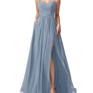 NWT Azazie Dusty Blue Leslie Dress